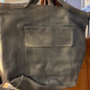Latico Denim Blue Leather Bag